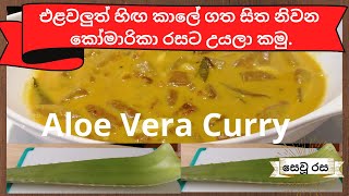 How to make Aloe Vera curry කෝමාරිකා කිරට උයමු Komarika uyanna recipe Sevu Rasa Curries Epi05 [upl. by Attiuqaj151]