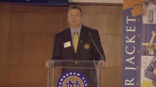 Joe Restic 79 Football Monogram Jacket Ceremony Speech 42015 [upl. by Nahtnanhoj]