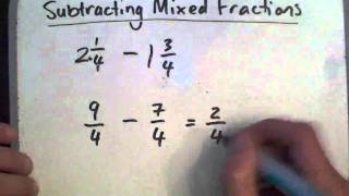 Subtracting mixed fractions [upl. by Ringler]