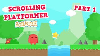 Scratch Tutorial Scratch Scrolling Platformer Tutorial PART 1  Scrolling Platformer Game Scratch [upl. by Laney]