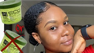 TUTORIAL  HOW TO SLICK BACK 4C NATURAL HAIR WITH WAVES  GEL OR NO GEL GRWM [upl. by Siravat]