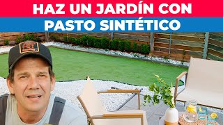 Cómo hacer un jardín con pasto sintético y piedras [upl. by Walters]