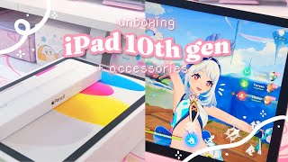 💫 unboxing the 10th gen ipad  accessories  some gaming ✦ [upl. by Orms495]