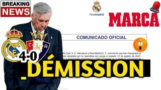 🚨CEST INCROYABLE ANCELOTTI INSISTE SUR SA DÉMISSION quotJe pars je quitte quot [upl. by Liuqnoj746]