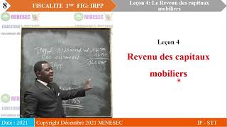 IPSTT FISCALITÉ 1ère FIG Leçon 4 Les revenus des capitaux mobiliers [upl. by Acyre]