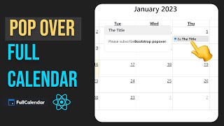 How To Add PopOver To FullCalendar reactjsfullcalendar [upl. by Hazmah]