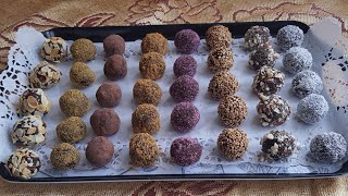 حلوة التمر بالمكسرات بدون فرن تحضيرها في 5 دقائق 🍬Dattelpralinen in 5min vorbereiten date chocolates [upl. by Ahsieyt]