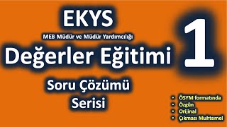 EKYS  Değerler Eğitimi Soru Çözümü 1 [upl. by Swehttam368]