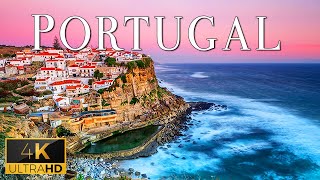 FLYING OVER PORTUGAL 4K UHD  Soothing Music With Stunning Beautiful Natural Film For Relaxation [upl. by Ynnot]