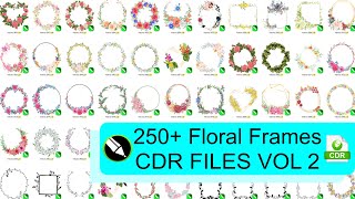 250 Floral Frames CDR Files Free For Download VOL 2 [upl. by Arnst749]