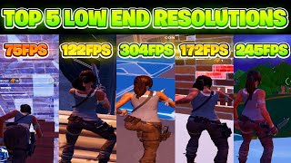 TOP 5 BEST STRETCHED RESOLUTIONS In Fortnite Season 4 For Low End PC  🔨 BOOST FPS amp REDUCE DELAY🔨 [upl. by Chemosh]