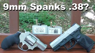 9mm Spanks 38 Special Underwood 9mmP JHP VS 38 SpecialP LHP  Short Barrel Ballistic Test [upl. by Emilia]