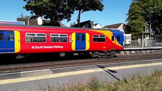 Trains at West Byfleet SWML 140919 [upl. by Anirbys]