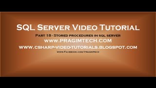 Stored procedures in sql server Part 18 [upl. by Ayotel]