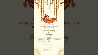 CRADLE CEREMONY INVITATION namingceremony shorts invitation digitalinvitation trending [upl. by Durer]