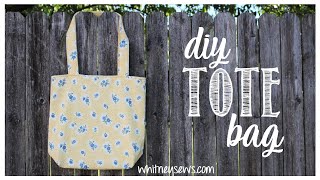 DIY Tote Bag  Beginner Sewing Tutorial  Whitney Sews [upl. by Gylys904]