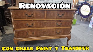 RENOVACION Comoda vieja con Chalk Paint y TRANSFERENCIA [upl. by Rafiq384]