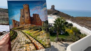 How To Paint An Ancient Castle 🏰 Acrylic Painting Tutorial [upl. by Ronn]