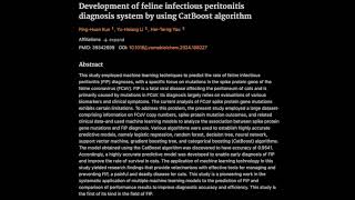 Development of feline infectious peritonitis diagnosis system by using CatBoost algorithm [upl. by Sousa551]