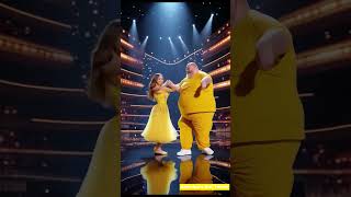 Fat dad and daughter rock the Americas Got Talent stage [upl. by Dallman175]