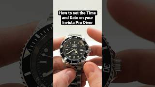 How to set the Time and Date on an Invicta Pro Diver Automatic watchtutorial howto [upl. by Ailil74]