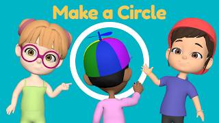 Make a Circle Song  Round and Round Big and Small Nursery Rhymes for Baby Kids  Rayem Rocks [upl. by Ellenuahs]