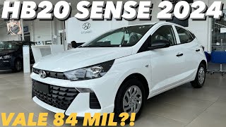 Hyundai HB20 Sense 2024  VERSÃO DE ENTRADA VALE 84 MIL REAIS 4K [upl. by Ymrots]