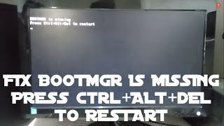 HOW TO FIX BOOTMGR IS MISSING [upl. by Imar856]