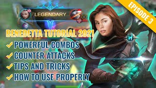 BENEDETTA Best Tutorial amp Guide 2021 English Skills Combo Tips and Tricks  Mobile Legends  ML [upl. by Hsima267]