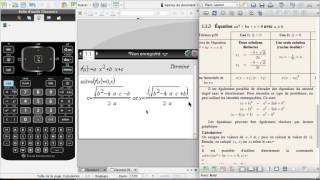 Ch1 Résolution déquations du second degré  méthode rapide TINspire [upl. by Akimot]