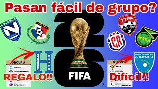 GRUPOS ELIMINATORIA CONCACAF PARA EL MUNDIAL 2026 Análisis el grupo más fácil y el más difícil [upl. by Ille]