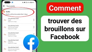 Comment trouver un brouillon de message sur Facebook 2023  Comment voir le brouillon sur facebook [upl. by Aihsema979]