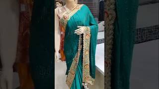 Silk fabric jerkin siroski work designer saree youtubeshorts youtubeshort viralshort viralreels [upl. by Nrehtac]