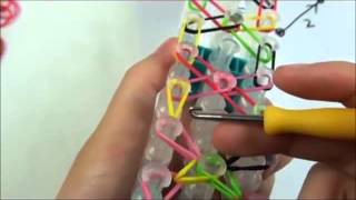 Honeycomb Rainbow Loom Bracelet Tutorial [upl. by Okemak]