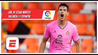 ¡Gol del Cachorro Montes Que le da vida al Espanyol y pone el empate 11 ante Valencia  La Liga [upl. by Avin372]