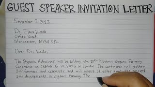 How To Write A Guest Speaker Invitation Letter Step by Step  Writing Practices [upl. by Nerraj]