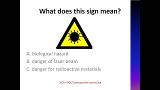 VCA VOL examquestions signs practise 2 in English [upl. by Ecirrehs]