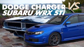 DODGE CHARGER 1969 VS SUBARU WRX STi HATCHBACK [upl. by Neffirg]