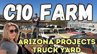 WORLD FAMOUS C10 FARM CHEVY PROJECT TRUCKS SQUARE BODY TRUCKS FOR SALE ARIZONA CARS JUNK YARD [upl. by Airretal]