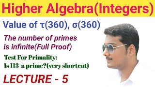 5 Integers in Bengali  Euclids Theorem  Taun  Sigman  Primality Test  BSc Math [upl. by Nnalyrehc]