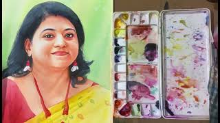 WATERCOLOUR PORTRAIT PAINTING [upl. by Orton]