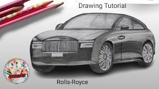 How to draw ROLLS ROYCE PHANTOM very easy drawing step by step sohelartdrawing [upl. by Galitea680]