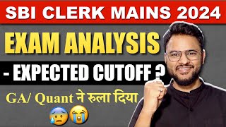 SBI Clerk Mains Exam Analysis 2024  Expected Cutoff Exam Level [upl. by Jabez584]