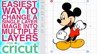 HOW TO CREATE AN SVG  HOW TO CHANGE A SINGLE LAYER IMAGE TO MULTIPLE LAYERS IN CRICUT DESIGN SPACE [upl. by Cinelli39]