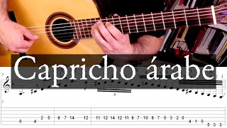 CAPRICHO ARABE Tárrega Full Tutorial with TAB [upl. by Lorna]