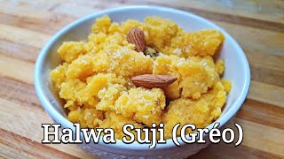 Mauritian Cuisine Halwa Suji Recipe  Halwa Greo Greau  Semolina Halwa Halva [upl. by Orsa]