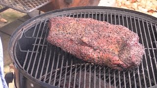 HowTo Smoke Texas Brisket on Weber Smokey Mountain [upl. by Bergess]