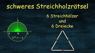 6 Dreiecke aus 6 Streichhölzern  schweres Streichholzrätsel [upl. by Yelehsa]