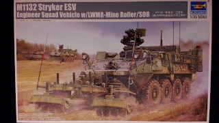 M1132 STRYKER ESV WLWMRMINE ROLLERSOB 135 scale BY TRUMPETER [upl. by Lundt]