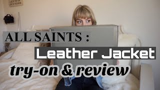 ALL SAINTS Balfern Biker Leather Jacket TryOn amp Review [upl. by Kabob352]